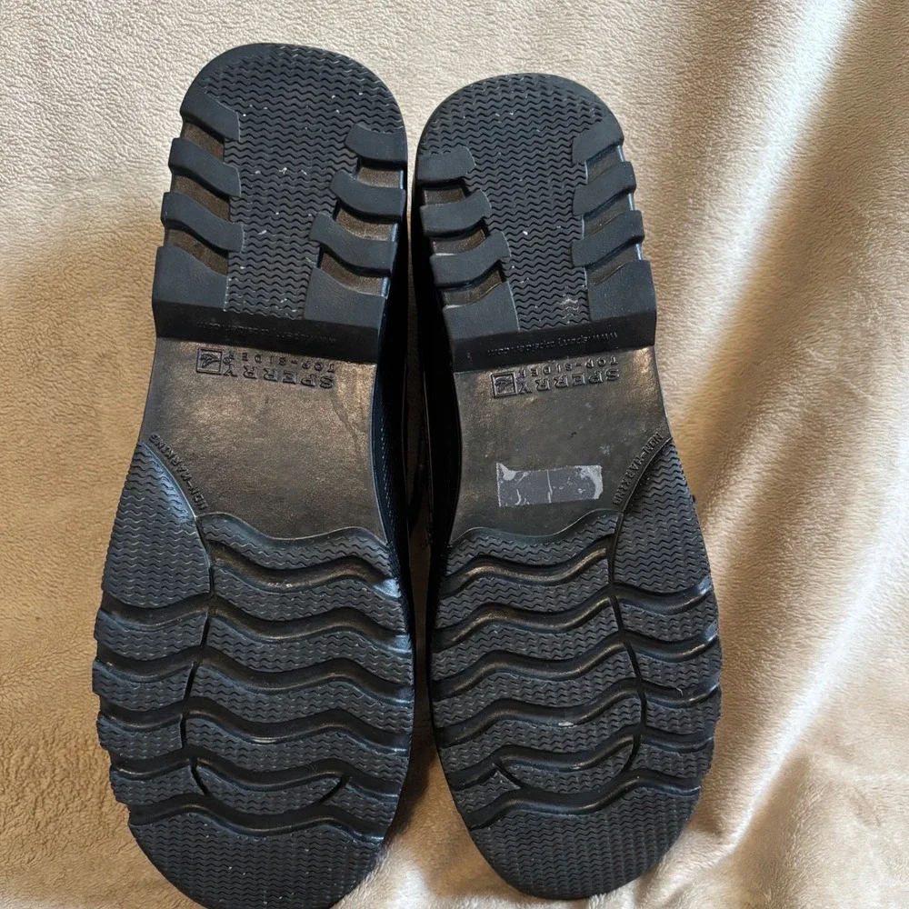 Sperry Top-Sider Saltwater Black Quilted Waterproof Duck Shoes Loafers Womens 9